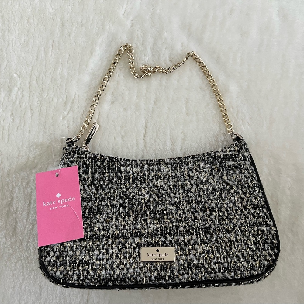 Kate Spade Kiki tweed convertible small crossbody handbag